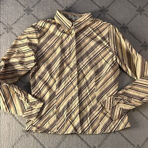 Naracamicie Beige and Black Striped Shirt